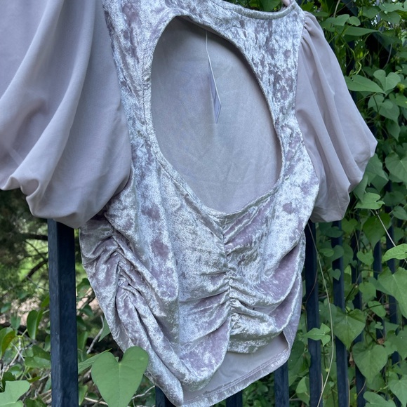 Free People Midnight Mood Velvet Crop Top - Picture 5 of 7